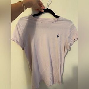Ralph Lauren Light Lavender Crewneck Tee with Navy Pony